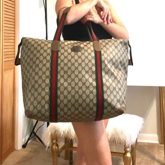 Gucci Handbags - Authentic GUCCI travel bag/ XL tote brown monogram coated canvas